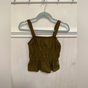 Madewell Green Ruffle Top